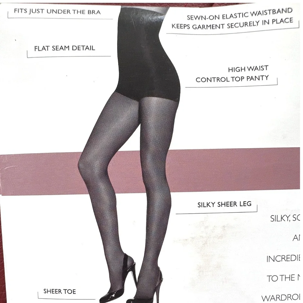 Hanes Silk Reflections High Waist Control Top Pantyhose Barely There Size IJ